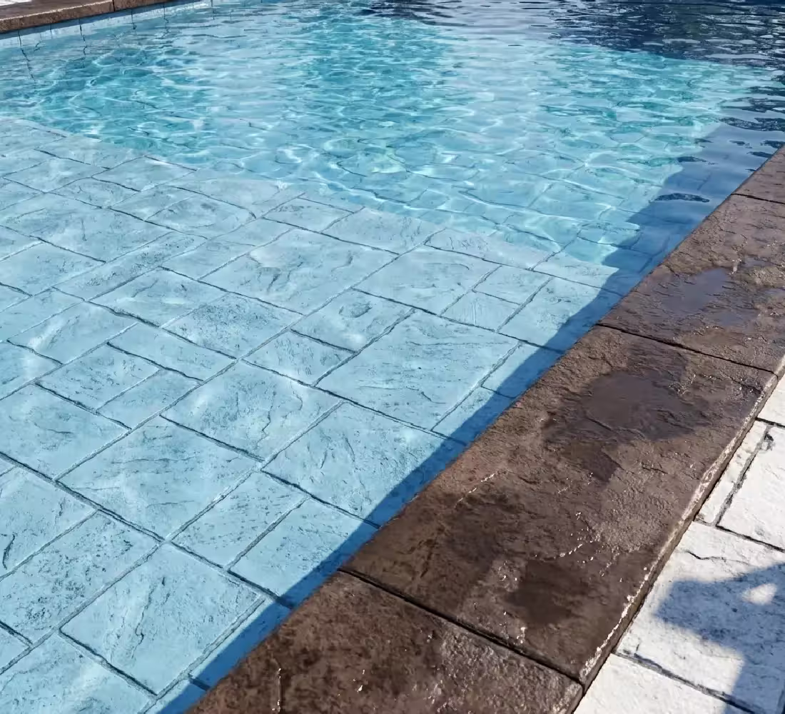 Swimming pool decorative flooring