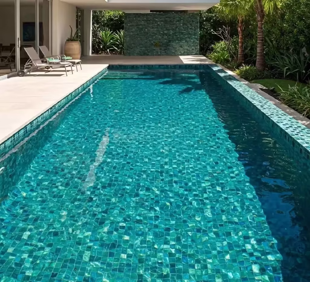 Swimming pool decorative flooring