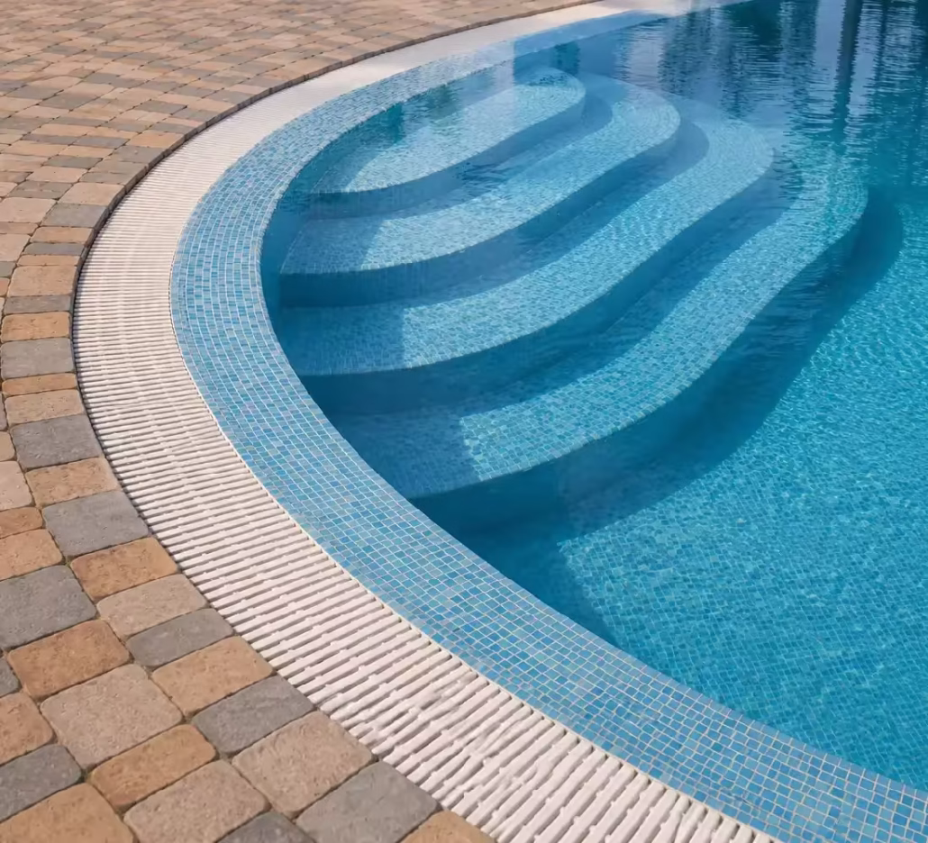 Swimming pool decorative flooring