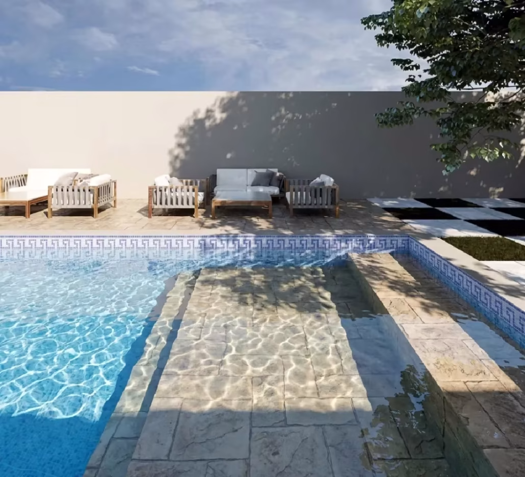 Swimming pool decorative flooring waterproofing in Bangladesh