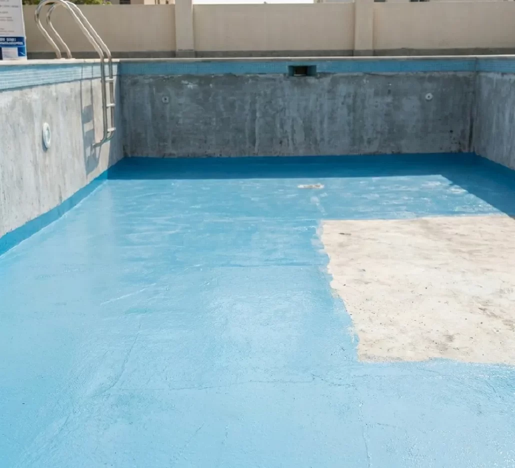 Swimming pool flooring waterproofing